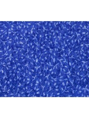 1/4 yard Blue Cotton Fabric White Flowers Pattern 44" Sewing Crafts